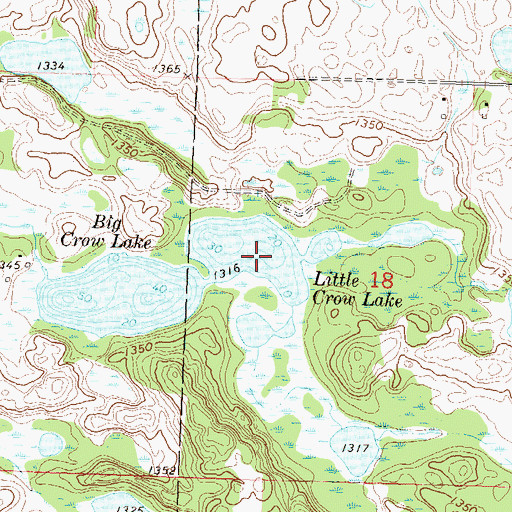 Topographic Map of Little Crow Lake, MN