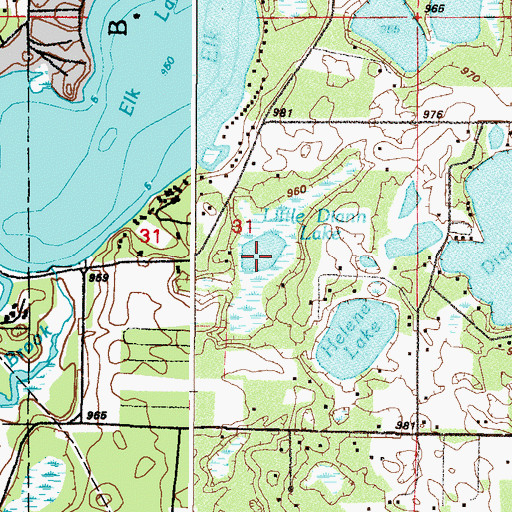 Topographic Map of Little Diann Lake, MN