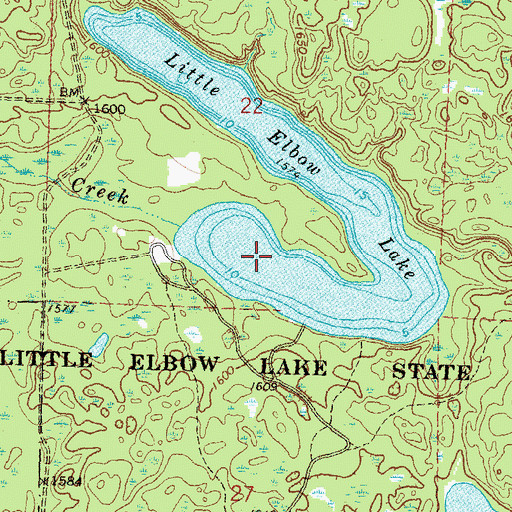 Topographic Map of Little Elbow Lake, MN