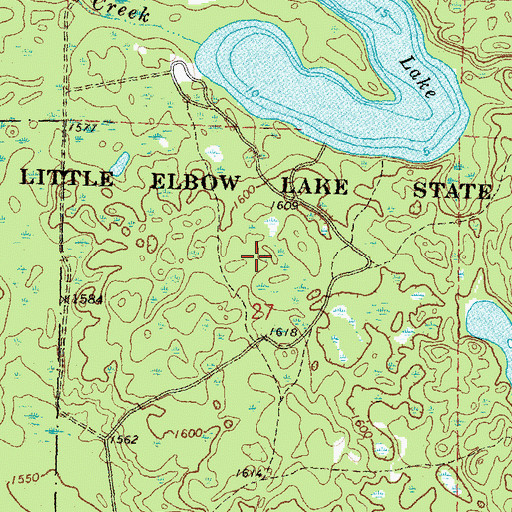 Topographic Map of Little Elbow Lake State Park, MN