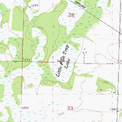 Topographic Map of Little Fish Trap Lake, MN