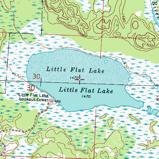 Topographic Map of Little Flat Lake, MN