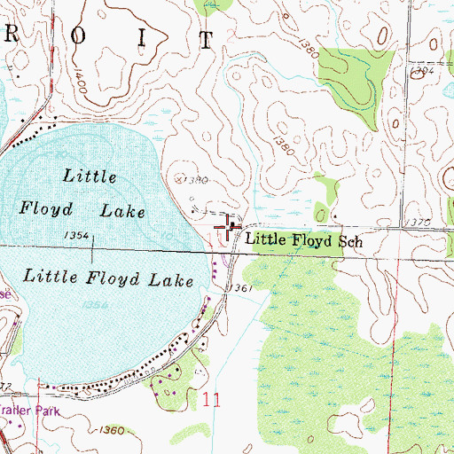 Topographic Map of Little Floyd School, MN