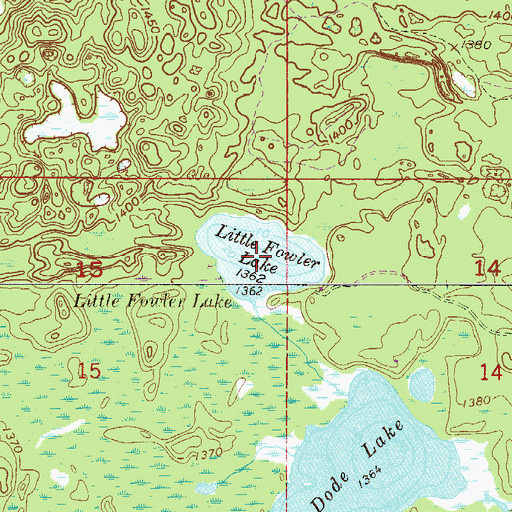 Topographic Map of Little Fowler Lake, MN