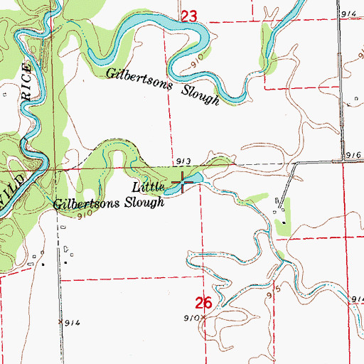 Topographic Map of Little Gilbertsons Slough, MN