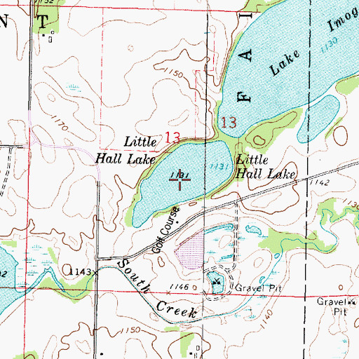 Topographic Map of Little Hall Lake, MN