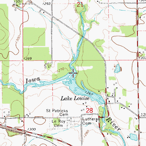 Topographic Map of Little Iowa River, MN
