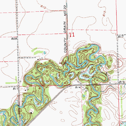 Topographic Map of Little Joe River, MN