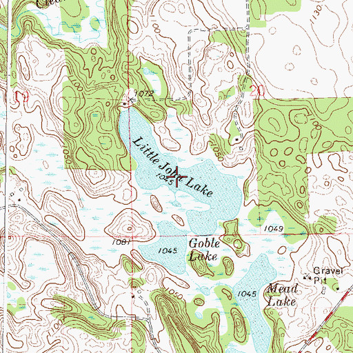 Topographic Map of Little John Lake, MN