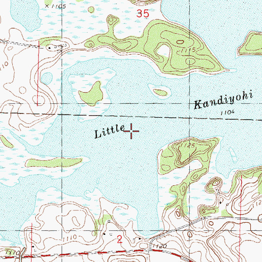 Topographic Map of Little Kandiyohi Lake, MN