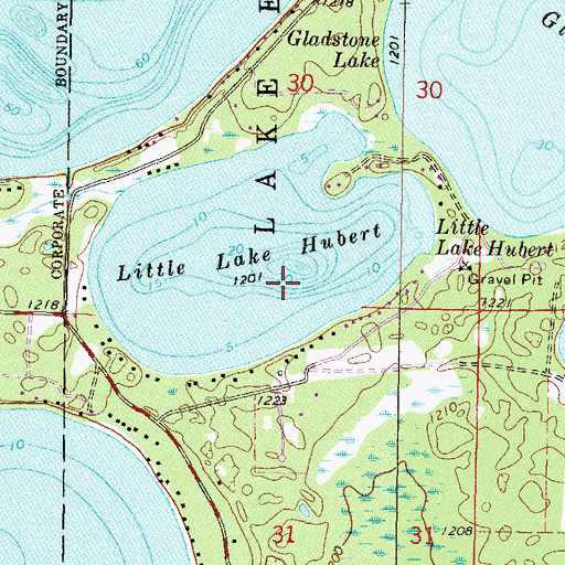 Topographic Map of Little Lake Hubert, MN