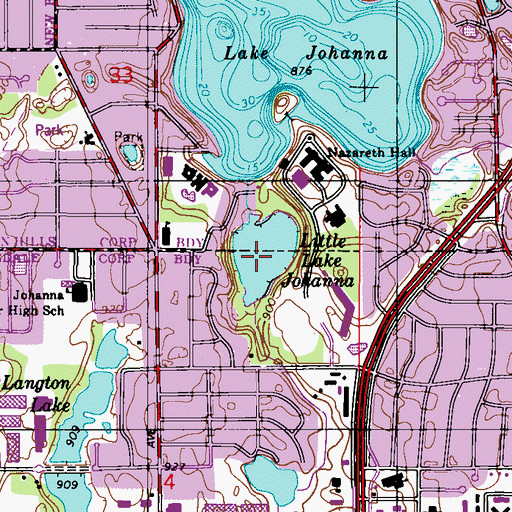 Topographic Map of Little Lake Johanna, MN