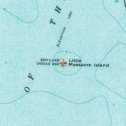 Topographic Map of Little Massacre Island, MN
