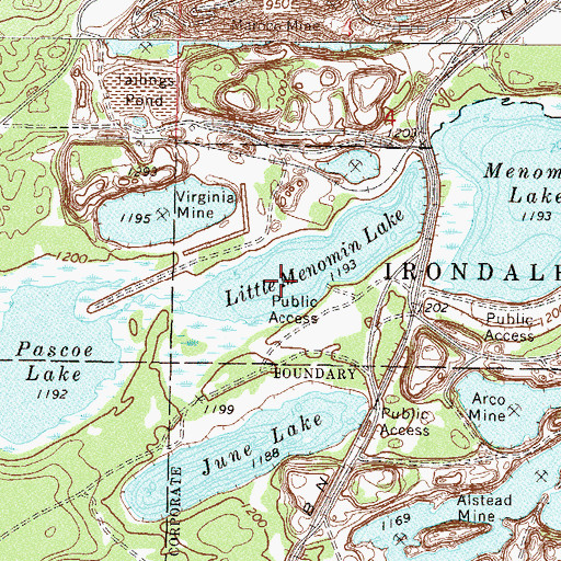 Topographic Map of Little Menomin Lake, MN