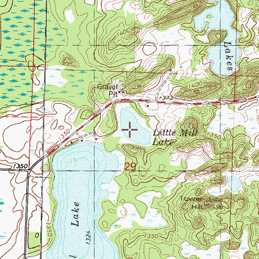 Topographic Map of Little Mill Lake, MN