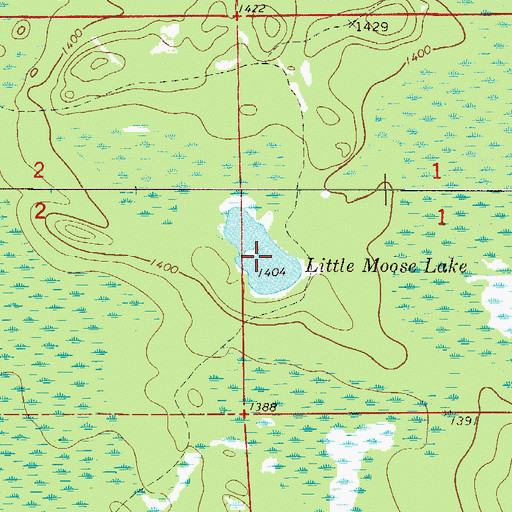Topographic Map of Little Moose Lake, MN