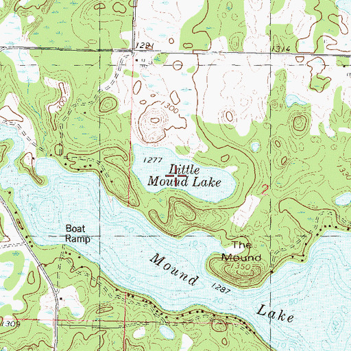 Topographic Map of Little Mound Lake, MN