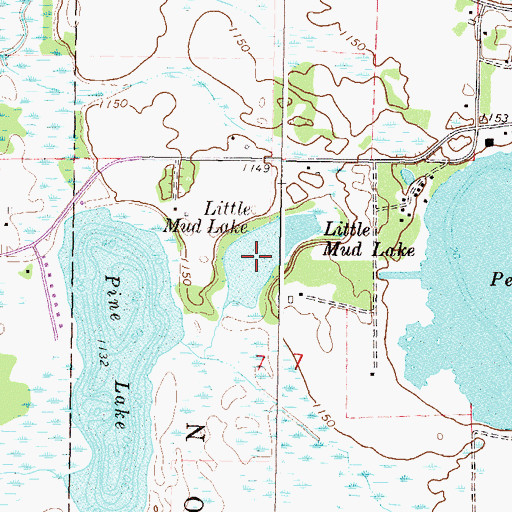 Topographic Map of Little Mud Lake, MN