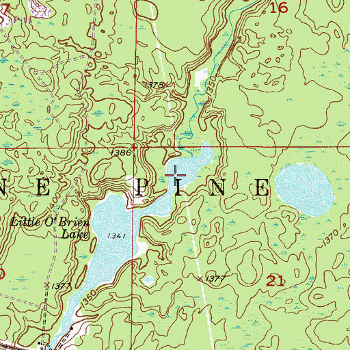 Topographic Map of Little O'Brien Lake, MN
