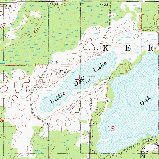 Topographic Map of Little Oak Lake, MN