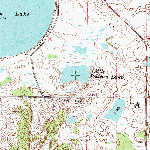Topographic Map of Little Pelican Lake, MN
