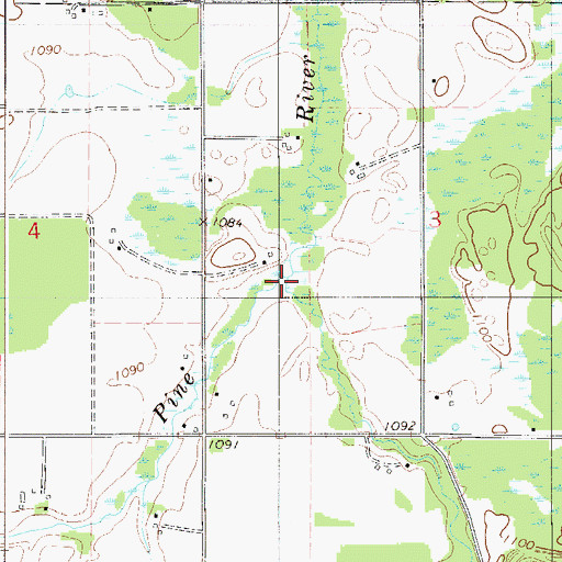 Topographic Map of Little Pine Creek, MN