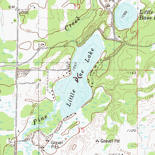Topographic Map of Little Pine Lake, MN