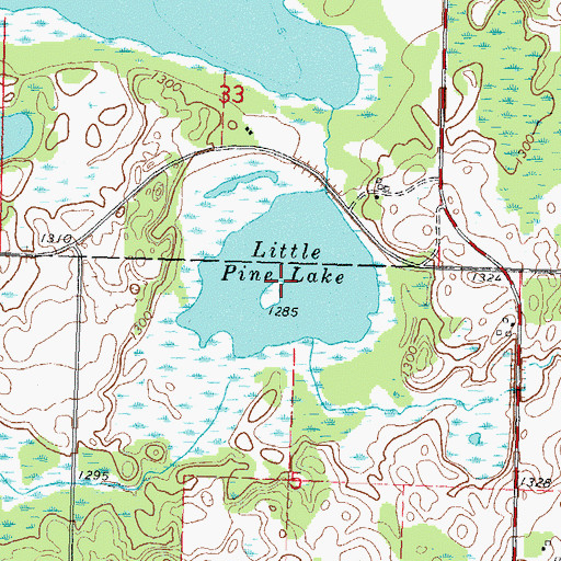Topographic Map of Little Pine Lake, MN