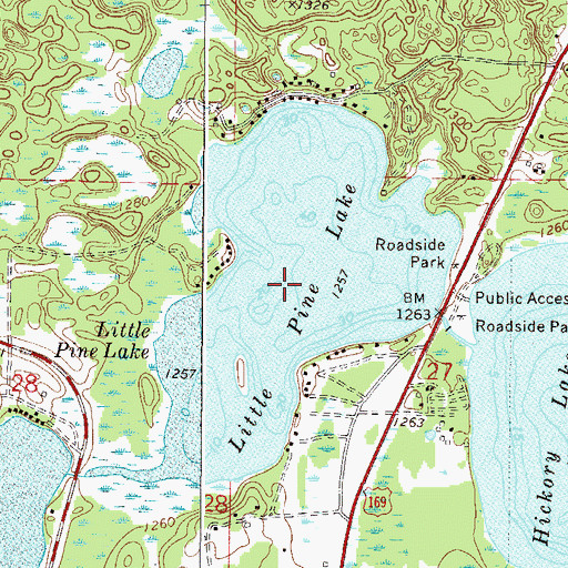 Topographic Map of Little Pine Lake, MN