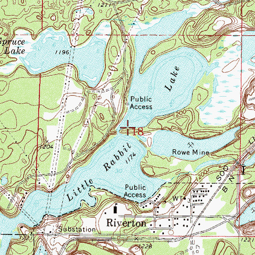 Topographic Map of Little Rabbit Lake, MN