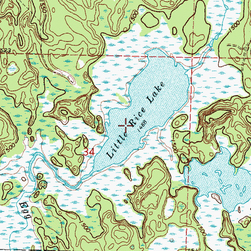 Topographic Map of Little Rice Lake, MN