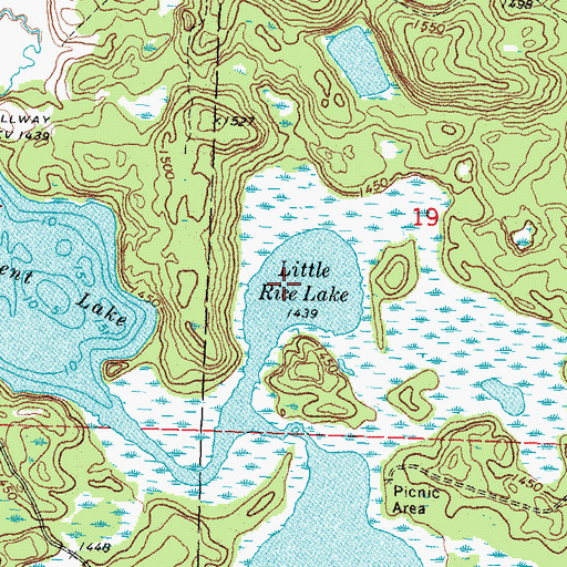 Topographic Map of Little Rice Lake, MN