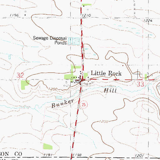 Topographic Map of Little Rock, MN