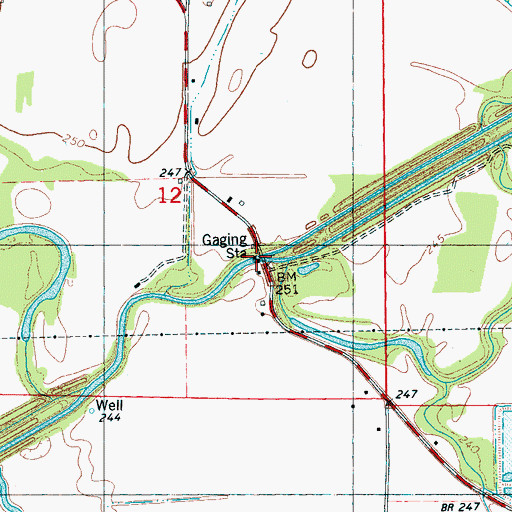 Topographic Map of Logans Ferry (historical), AR