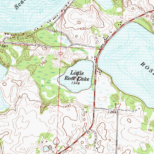 Topographic Map of Little Rose Lake, MN