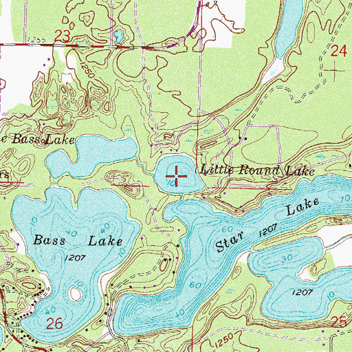Topographic Map of Little Round Lake, MN