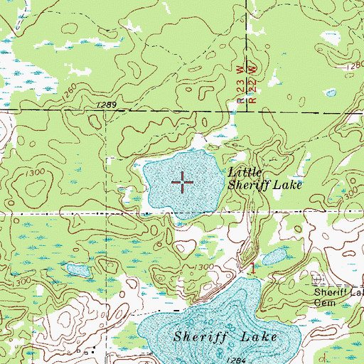 Topographic Map of Little Sheriff Lake, MN