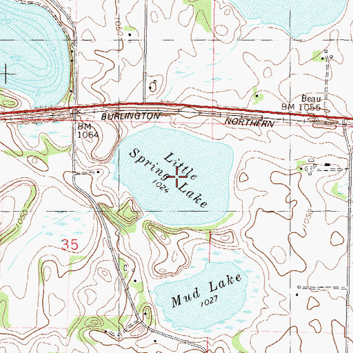 Topographic Map of Little Spring Lake, MN