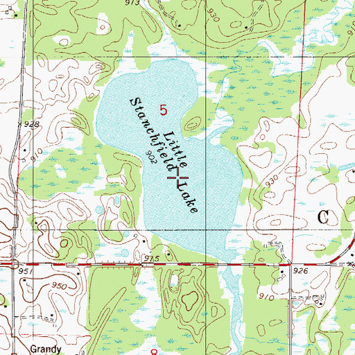 Topographic Map of Little Stanchfield Lake, MN
