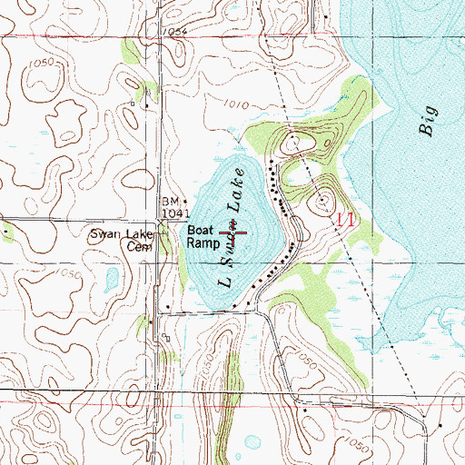Topographic Map of Little Swan Lake, MN