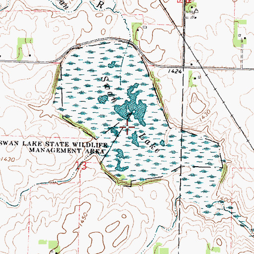 Topographic Map of Little Swan Lake State Wildlife Management A, MN