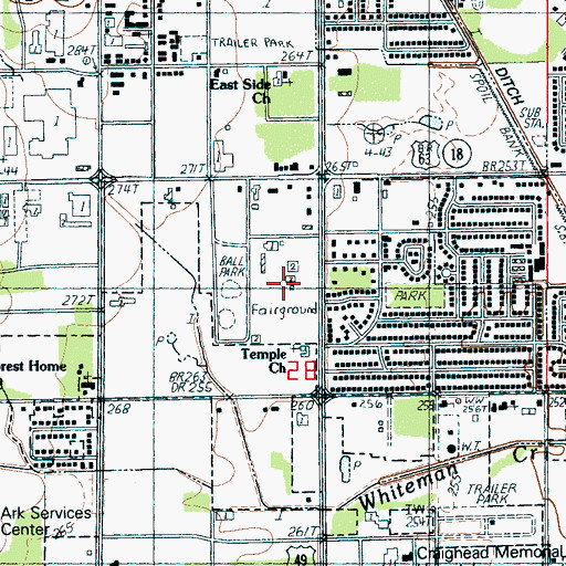 Topographic Map of Northeast District Livestock Show and Fairgrounds, AR