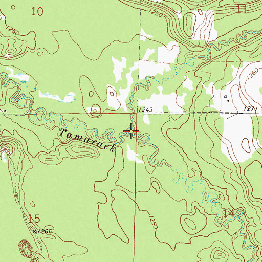 Topographic Map of Little Tamarack River, MN
