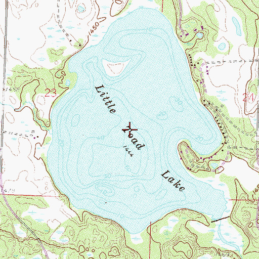 Topographic Map of Little Toad Lake, MN