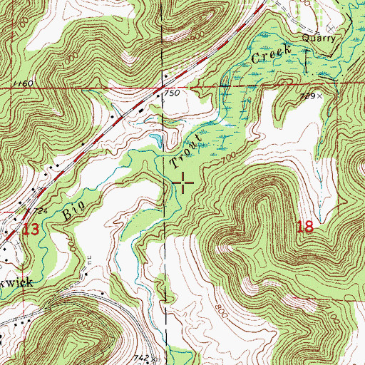 Topographic Map of Little Trout Valley, MN