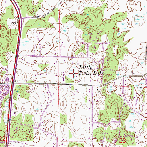 Topographic Map of Little Twin Lake, MN