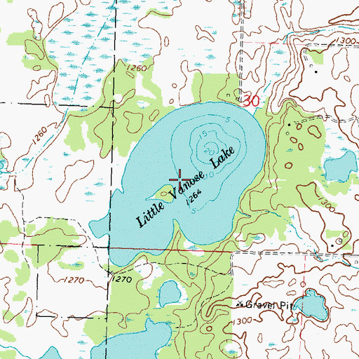 Topographic Map of Little Vanose Lake, MN