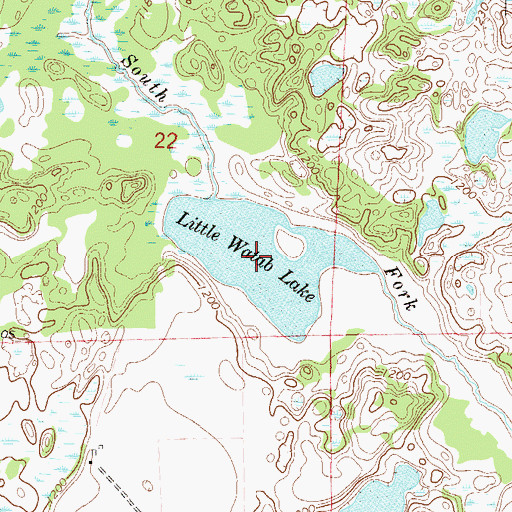 Topographic Map of Little Watab Lake, MN
