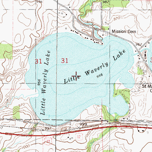 Topographic Map of Little Waverly Lake, MN