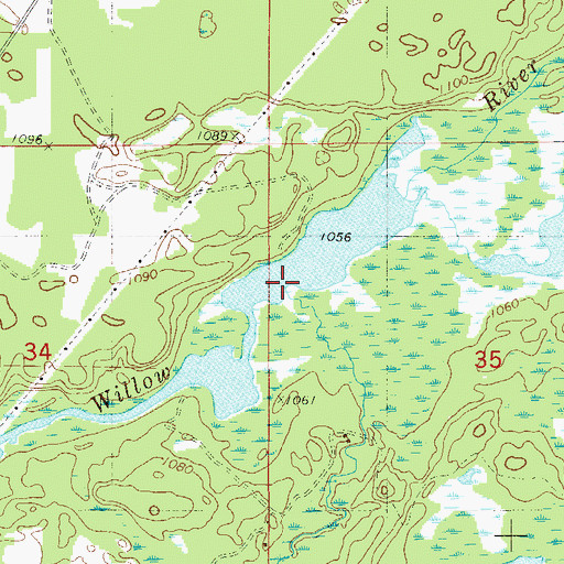 Topographic Map of Little Willow River, MN
